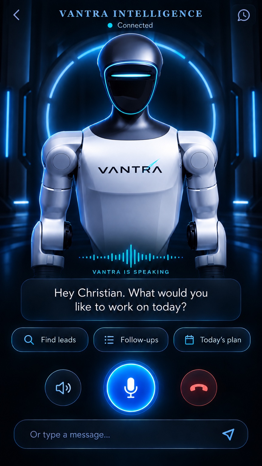 Vantra Intelligence interface
